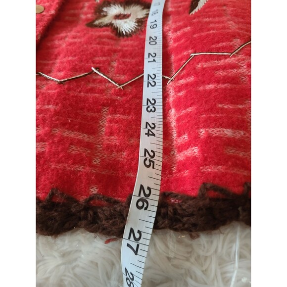 70s Vintage Felt Embroidered Poncho - Picture 8 of 9